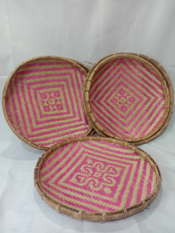 Pink Woven Trays